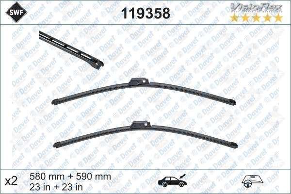 VALEO 119358 Swf Silecek Seti X2 590-580mm Audi A8 10; 02 >  ####
